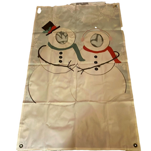 Mr. and Mrs. Snowman cut out hole in face winter decoration